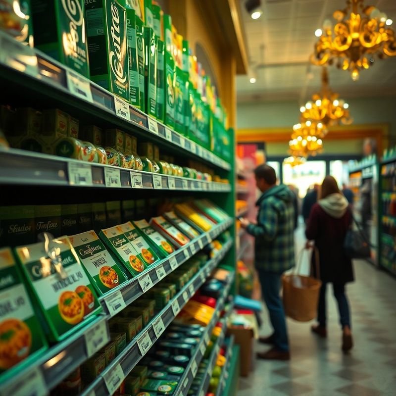 Regál v českém supermarketu s cenovkami